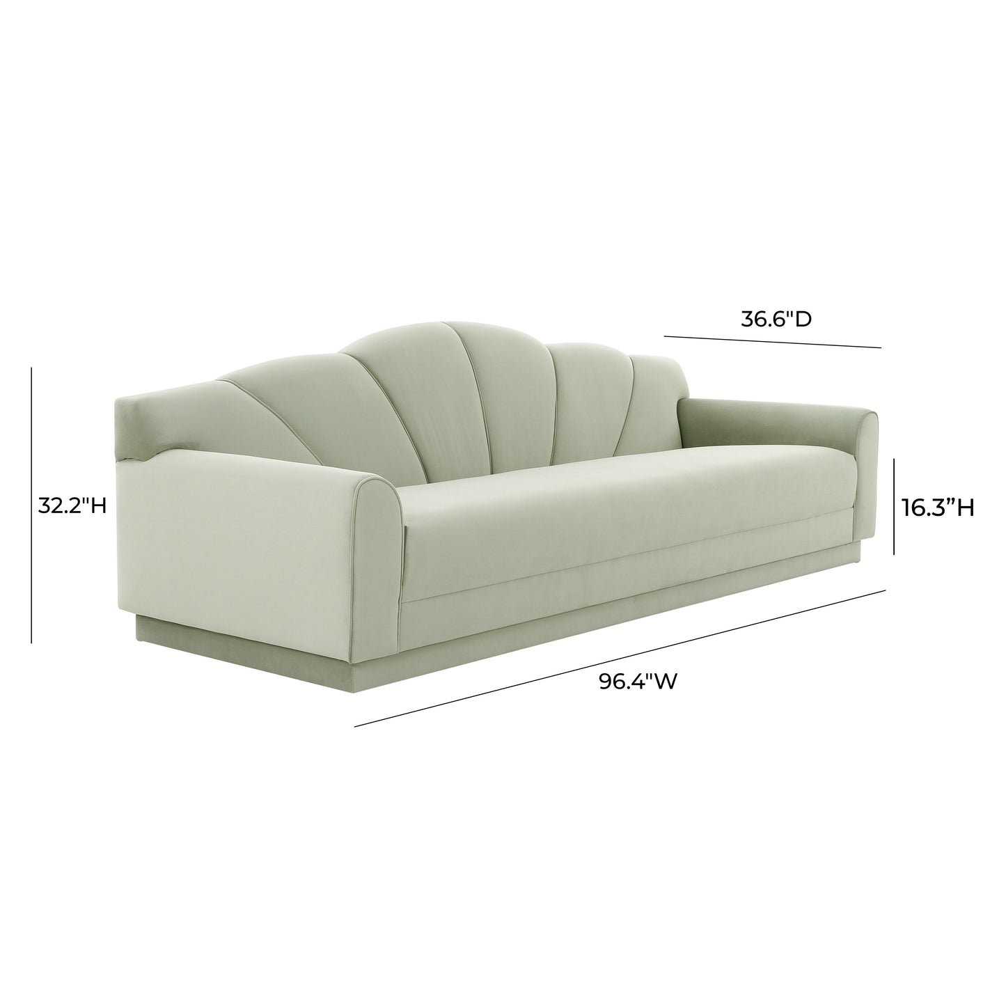 Dream Girl Moss Green Velvet Sofa