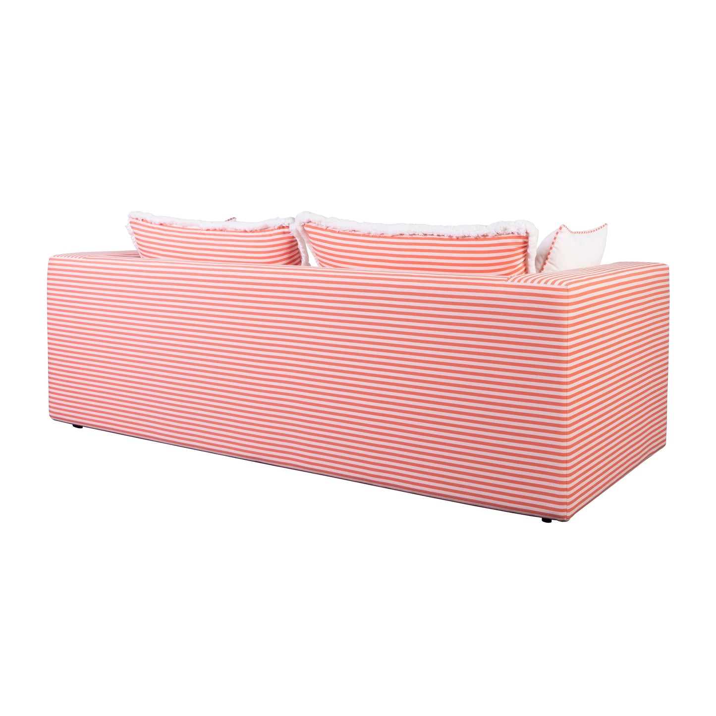 Salty Blue Striped Outdoor Sofa