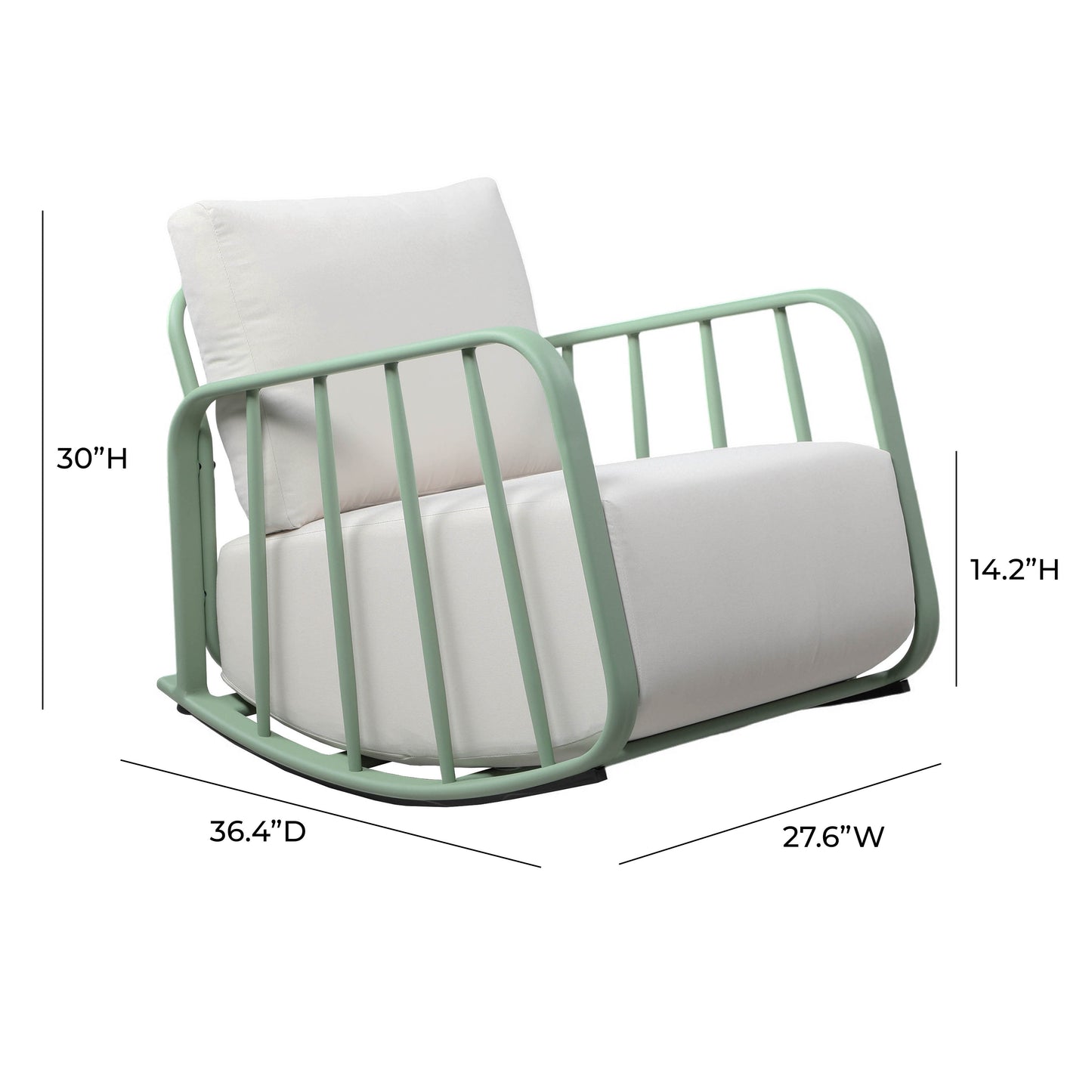 Violette Mint Green and Cream Outdoor Rocking Chair