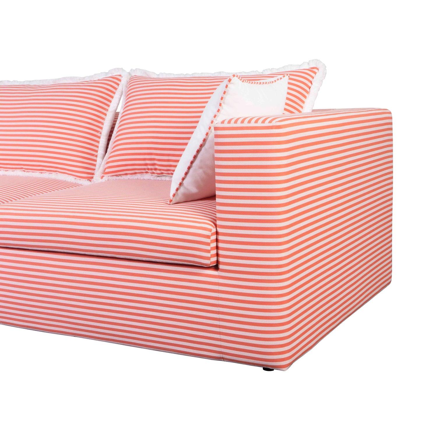 Salty Blue Striped Outdoor Sofa