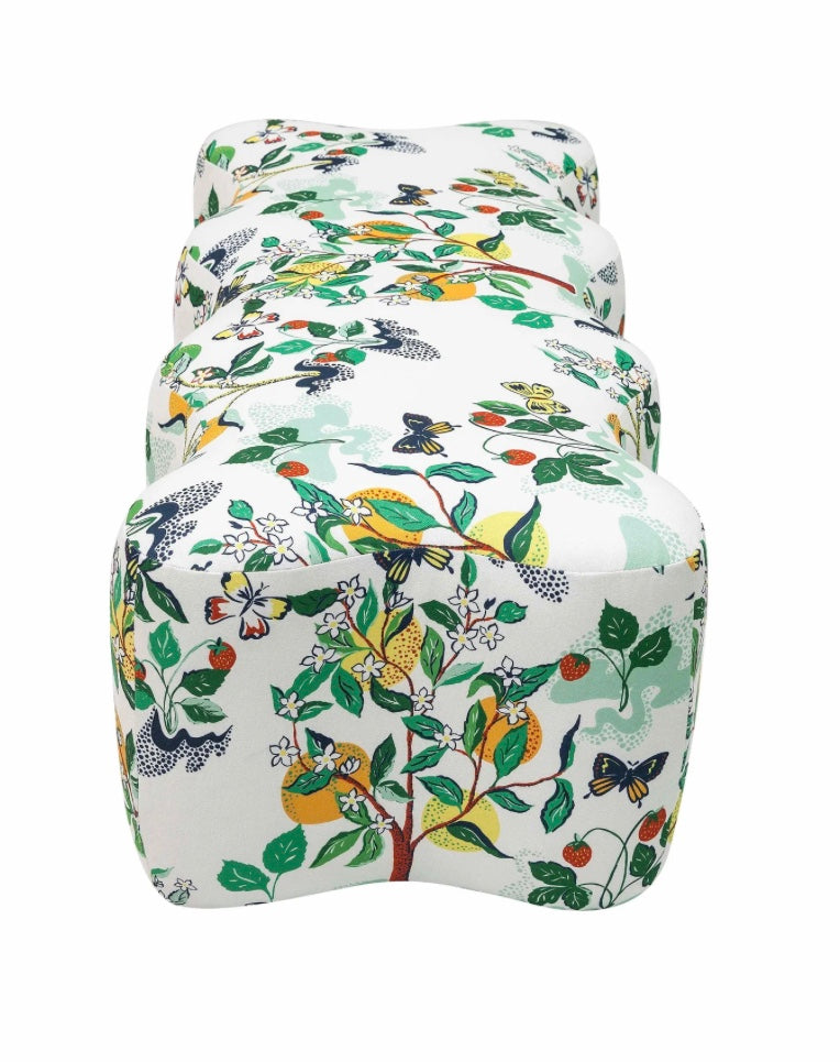 Field of Fruits Upholstered Bench