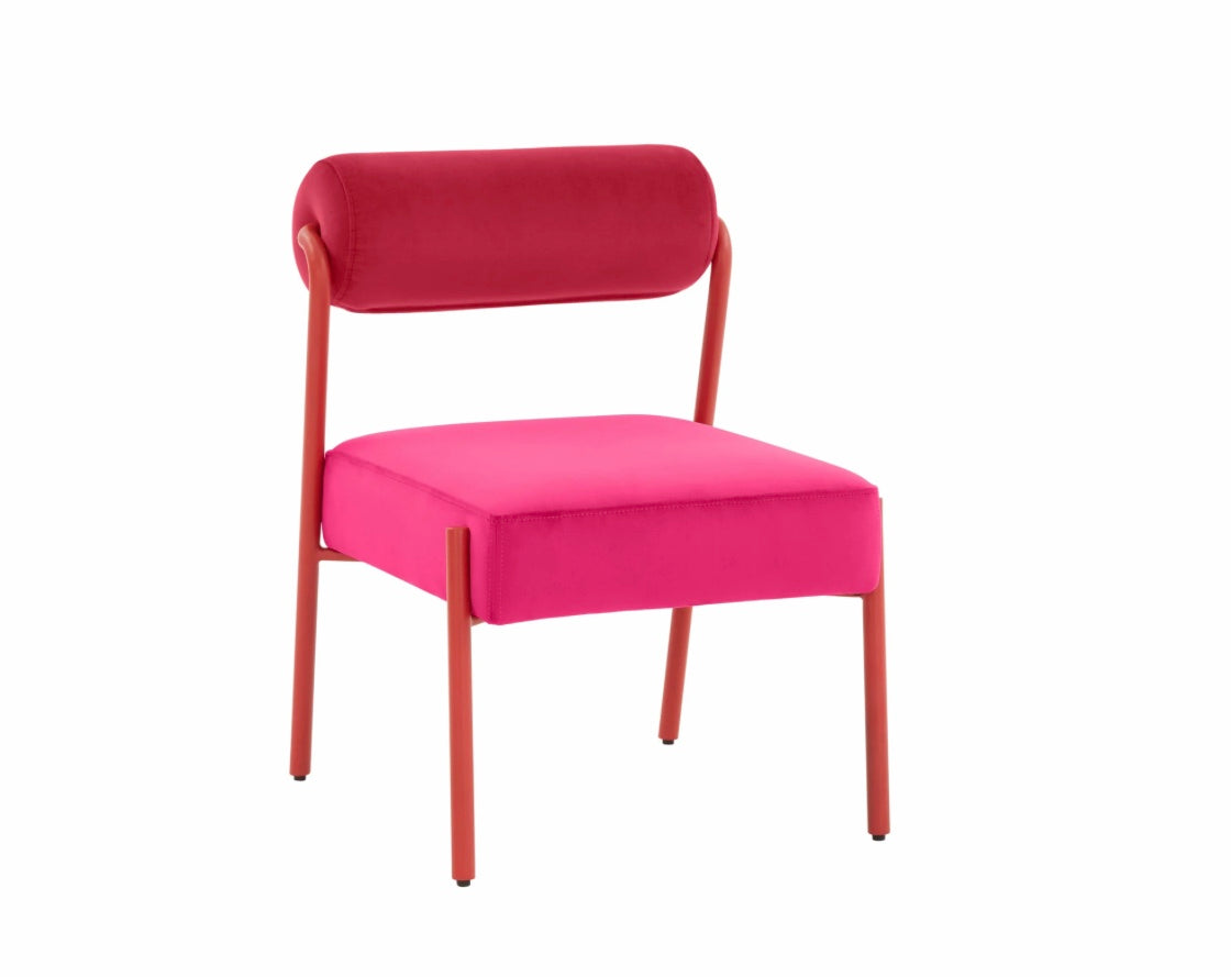 Jolene Hot Pink Velvet Dining Chair - Set Of 2