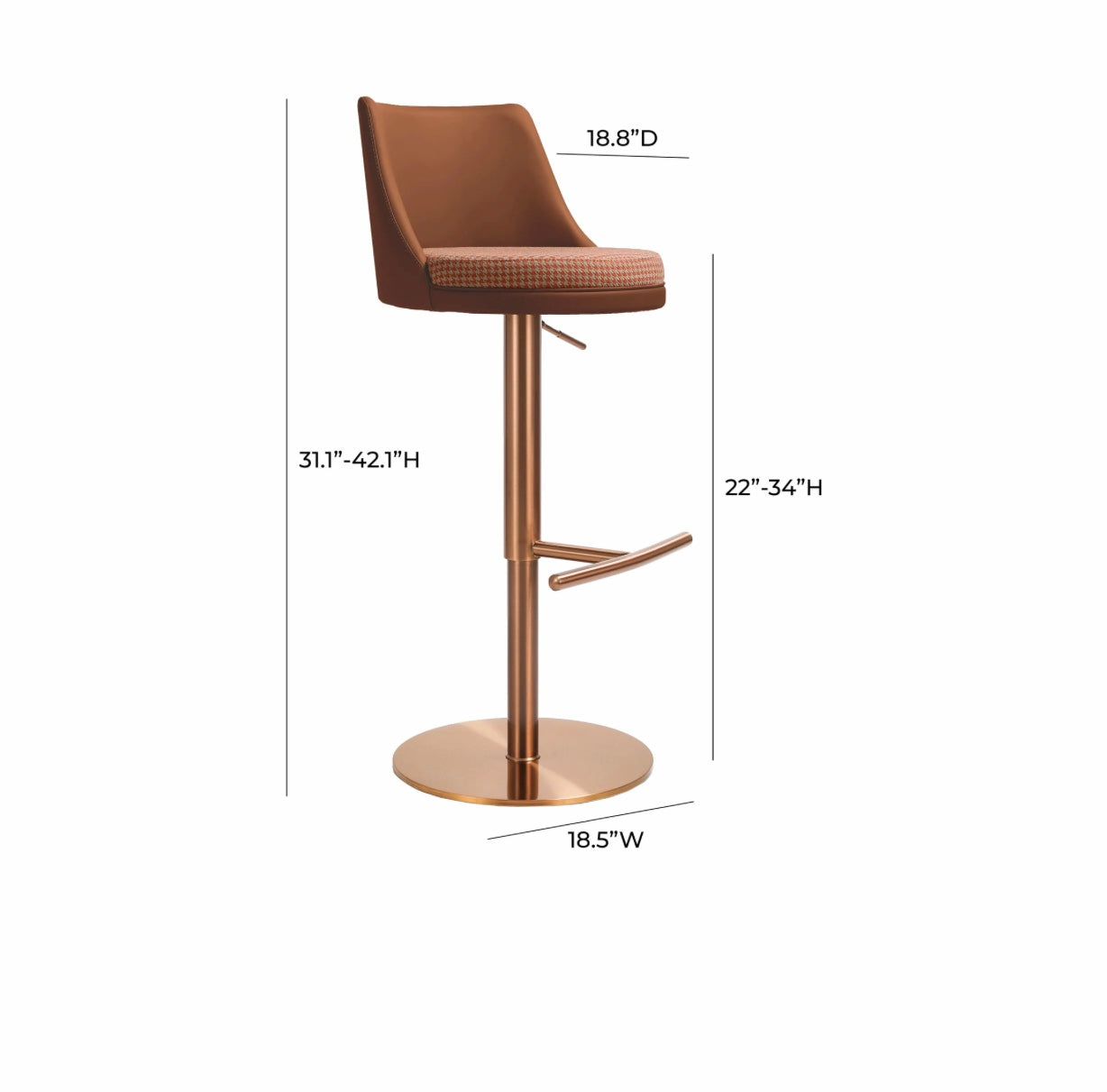 Reagan Vegan
Leather Adjustable Stool . '