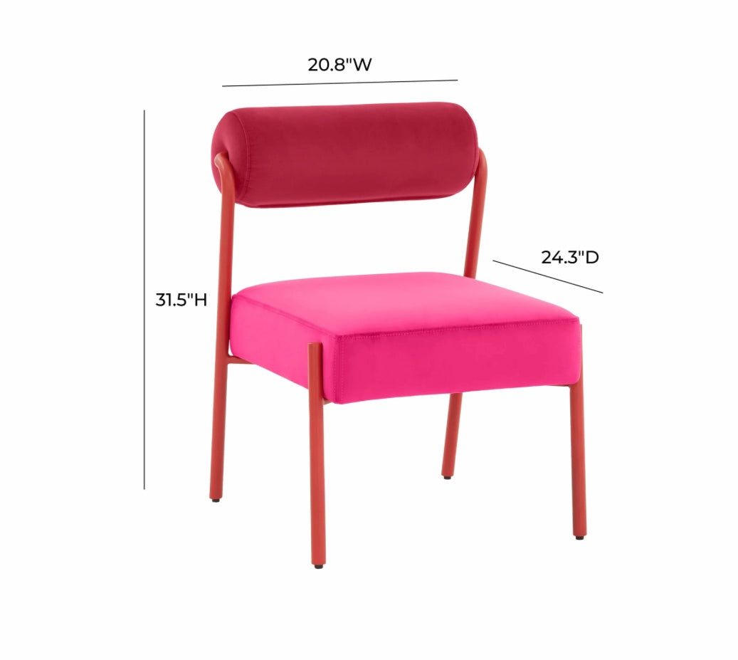 Jolene Hot Pink Velvet Dining Chair - Set Of 2