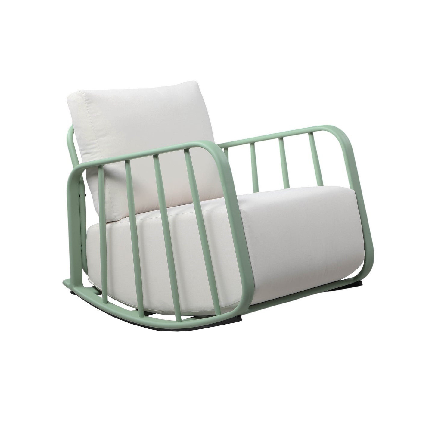 Violette Mint Green and Cream Outdoor Rocking Chair