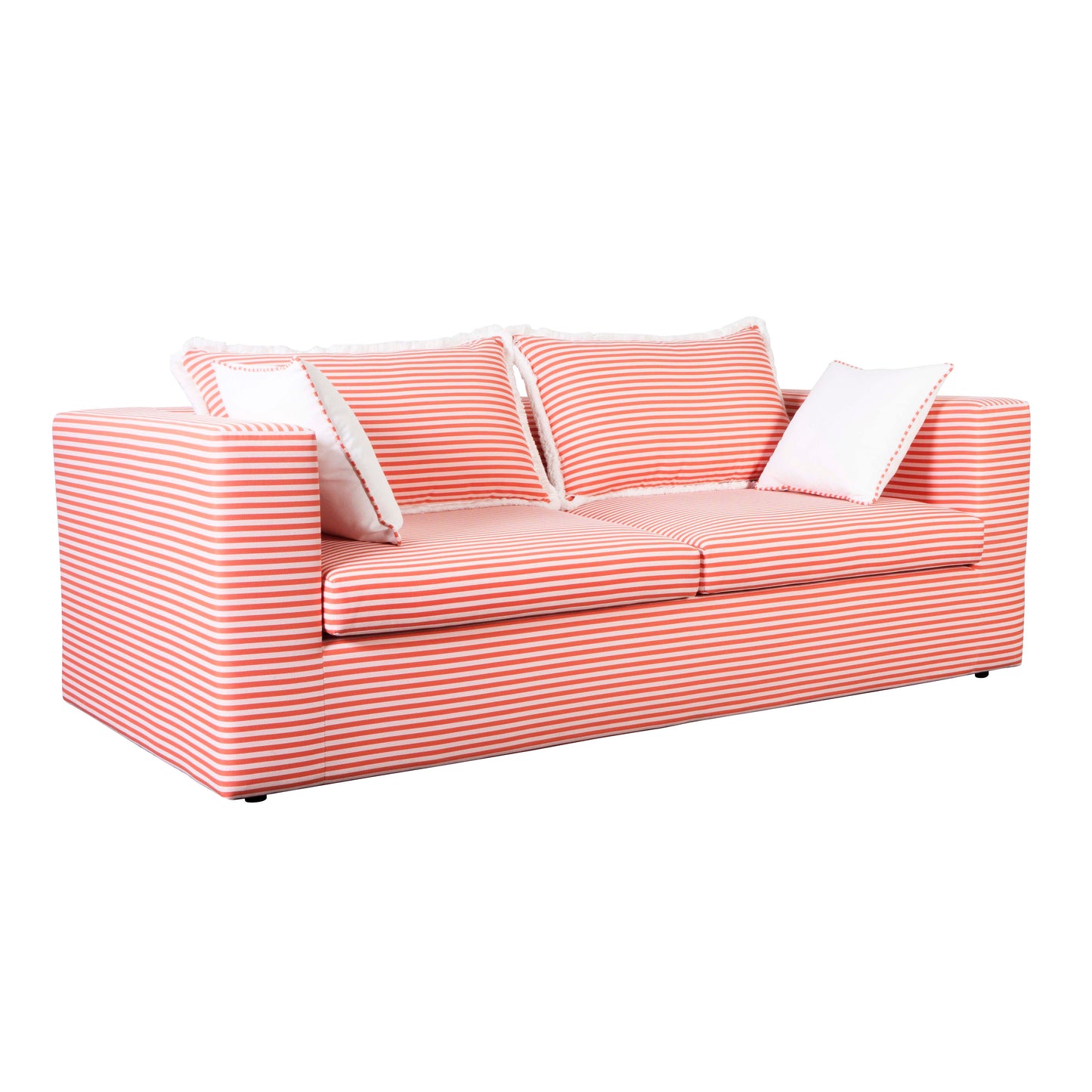 Salty Blue Striped Outdoor Sofa