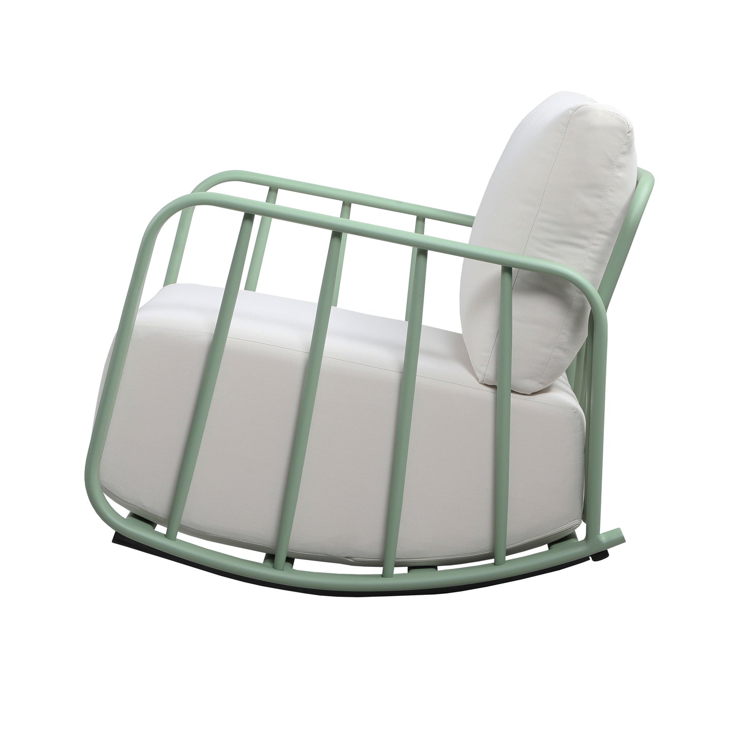 Violette Mint Green and Cream Outdoor Rocking Chair