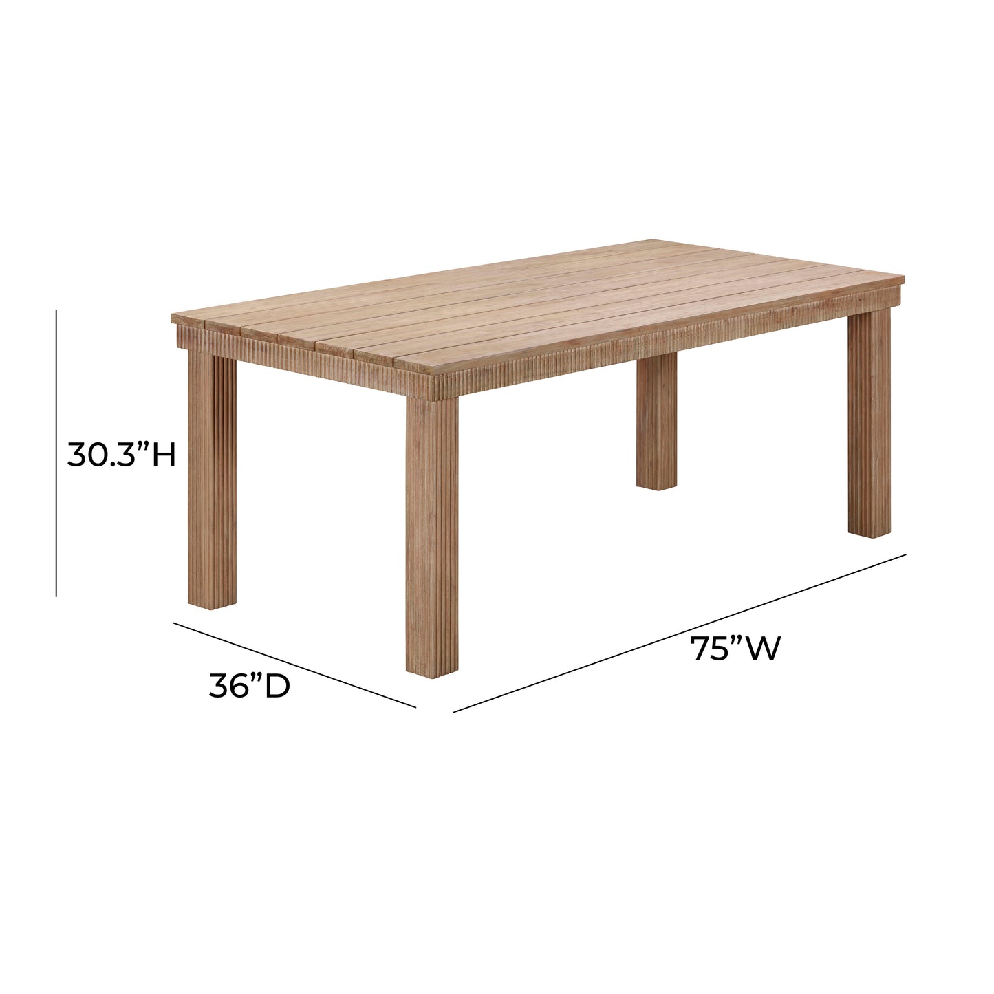 Cassie Natural Outdoor Rectangular Dining Table