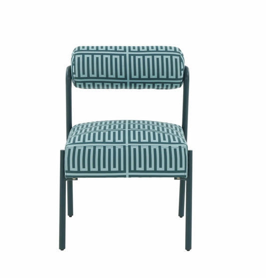 Jolene Green Patterned Velvet Dining Chair - Set Of 2