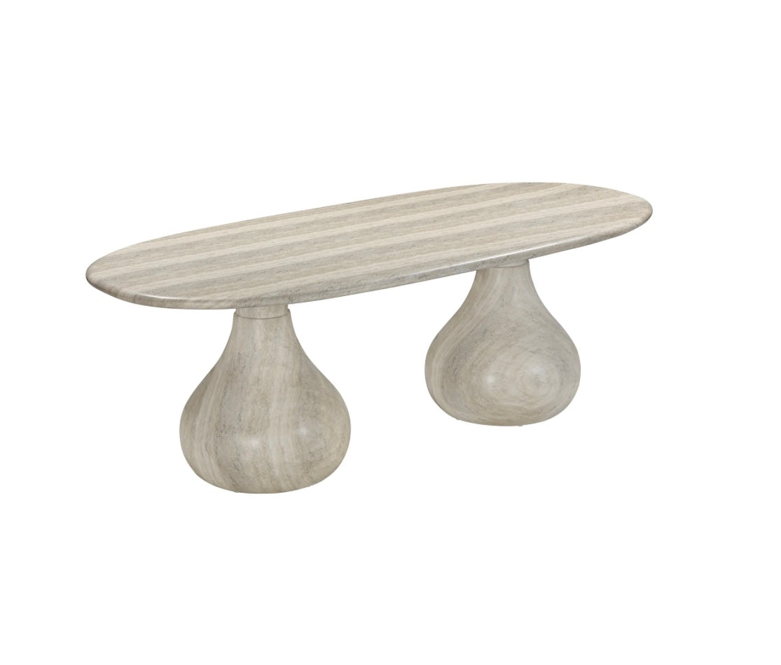 Smooch Faux
Travertine Indoor / Outdoor 87" Oval Dining Table