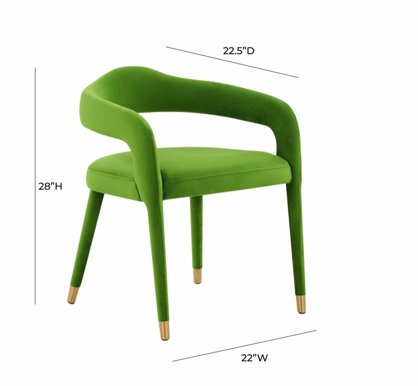 Lucia Green Velvet Dining Chair