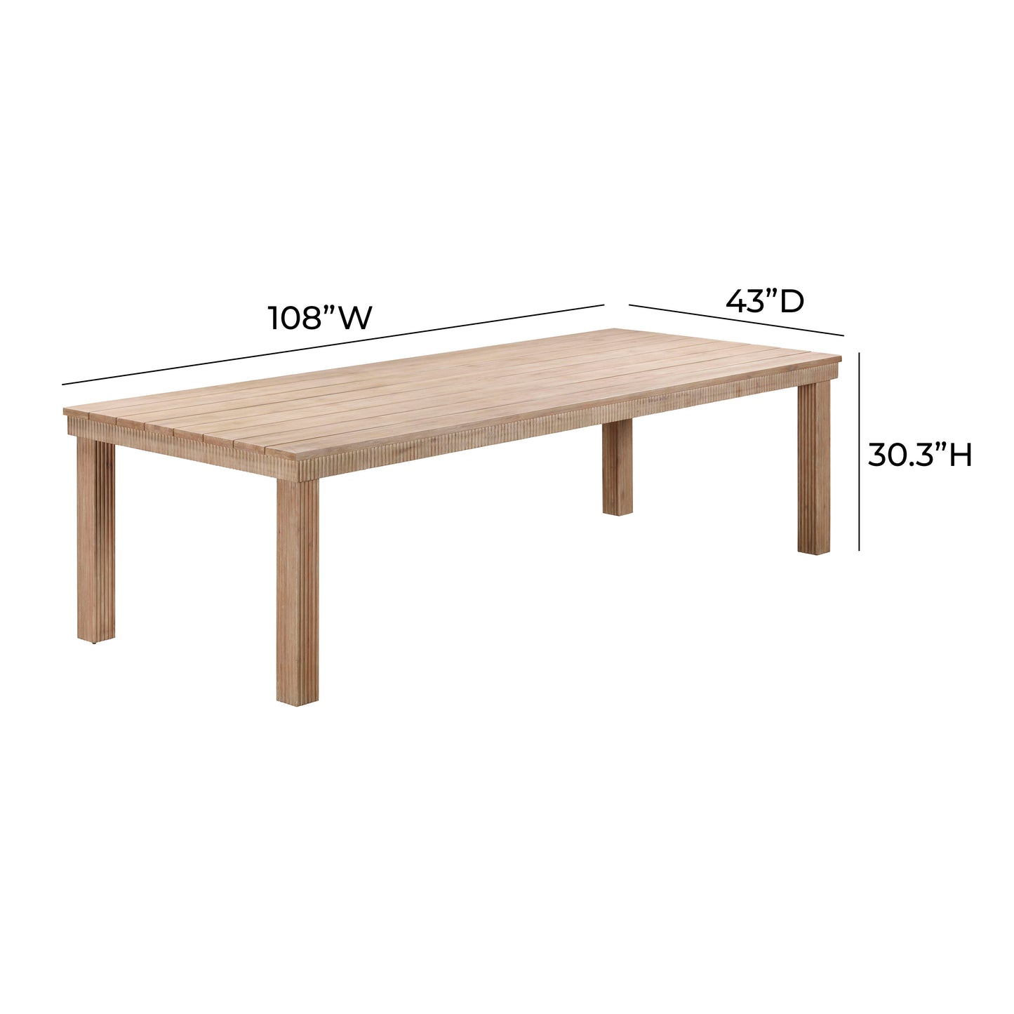 Cassie Natural Outdoor Rectangular Dining Table