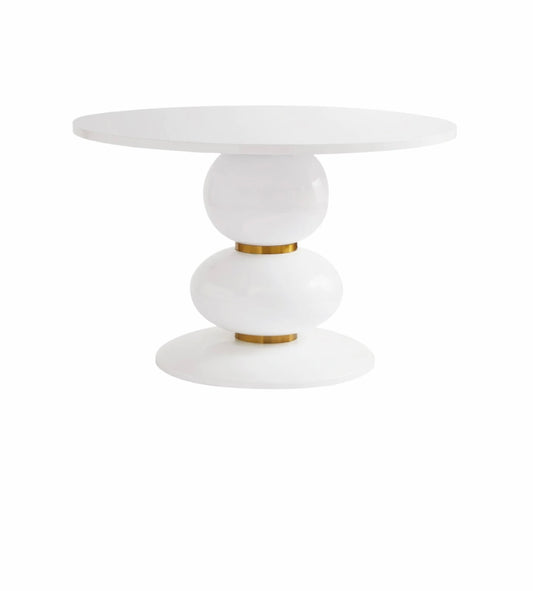 Arianna White 
Lacquer Round Dining Table