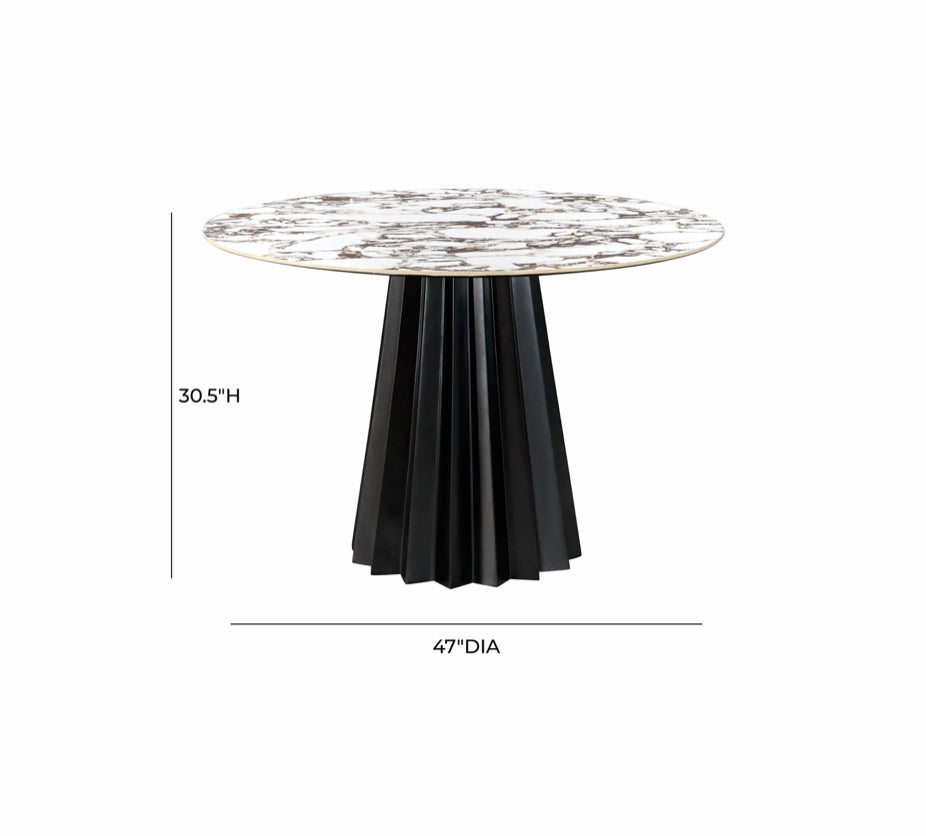 Jimena Marble Ceramic 47" Round Dining Table