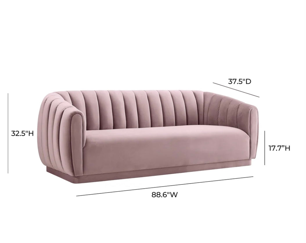 Arno Mauve Velvet Sofa