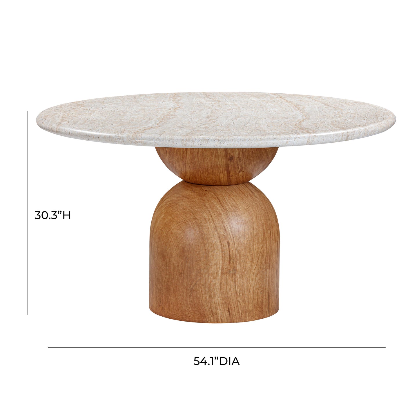 Cynthia Travertine Concrete Indoor / Outdoor 54" Round Dining Table