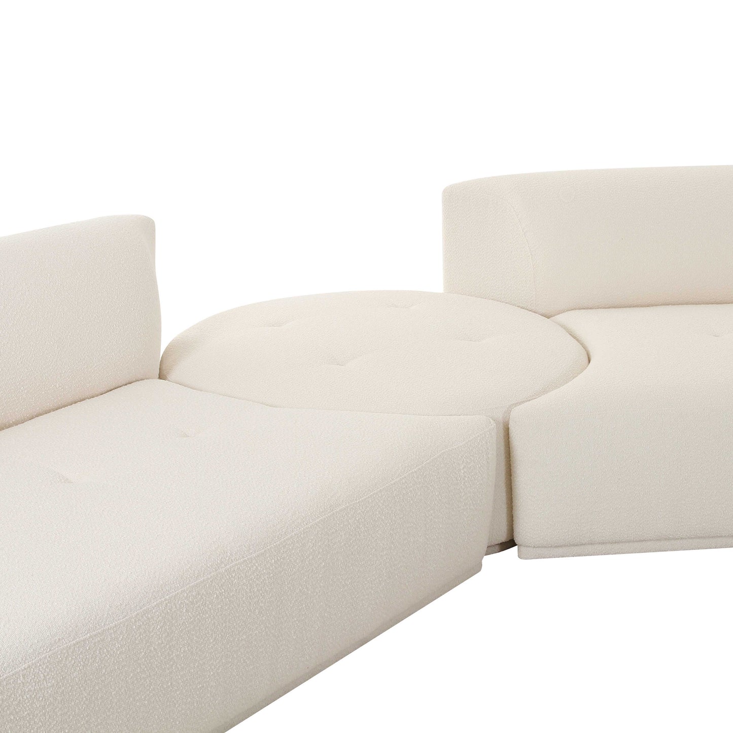 Fickle Cream Boucle 3-Piece Modular Sectional